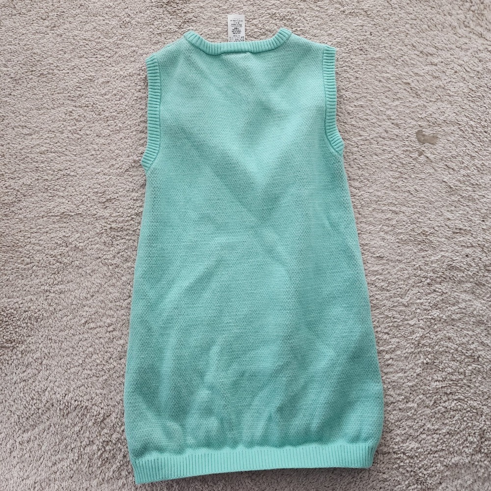 Disney Mickey & Co Sweater Dress Girls Size 5 Green Mickey Mouse Knit Sleeveless - Picture 4 of 4